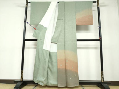 平和屋着物●訪問着 作家物 絞り 花霞文 暈し染め 金彩 正絹 逸品 DABB0655ud