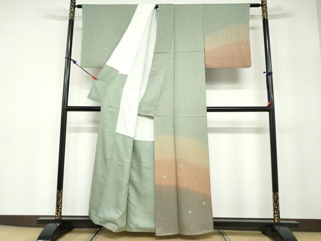 平和屋着物●訪問着 作家物 絞り 花霞文 暈し染め 金彩 正絹 逸品 DABB0655ud