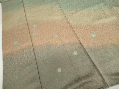 平和屋着物●訪問着 作家物 絞り 花霞文 暈し染め 金彩 正絹 逸品 DABB0655ud