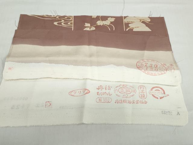 平和屋着物●上質な小紋 色紙重ね草花文 金彩 反端付き 正絹 逸品 DABB0657ud