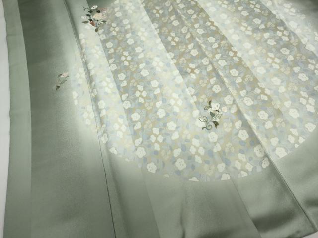 平和屋着物●ファッションデザイナー コシノアヤコ 訪問着 刺繍 草花文 蛍暈し 金糸 正絹 逸品 DABB0662ud