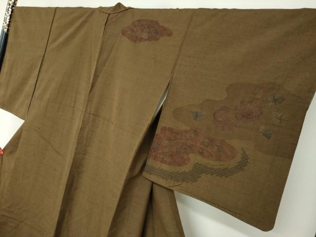 平和屋着物●訪問着 紬地 絞り 辻が花 正絹 逸品 DABB0663ud