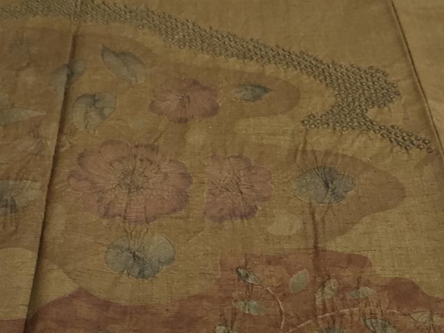 平和屋着物●訪問着 紬地 絞り 辻が花 正絹 逸品 DABB0663ud
