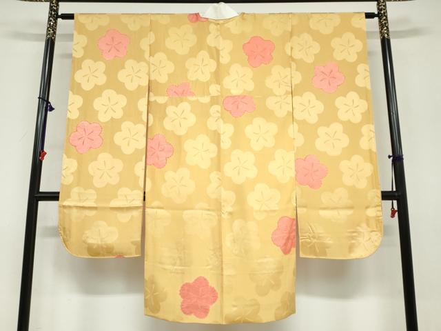 平和屋着物●振袖用長襦袢 袷 舞桜文 半衿刺繍 正絹 逸品 DABB0665ud