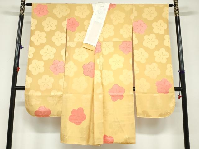 平和屋着物●振袖用長襦袢 袷 舞桜文 半衿刺繍 正絹 逸品 DABB0665ud