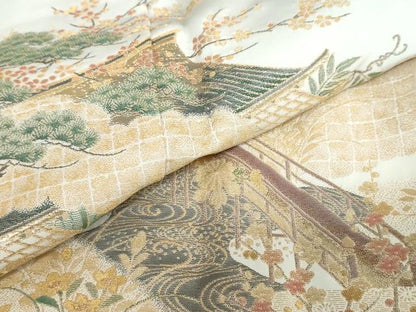 平和屋着物●豪華色留袖 寿光織 栄華春秋園 暈し染め 金糸 正絹 逸品 DABB0667ud