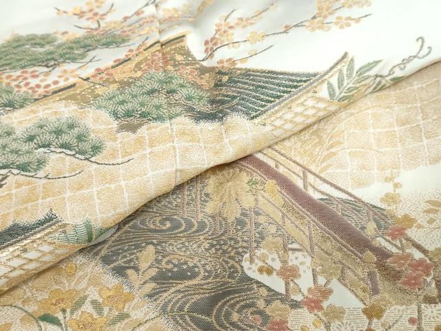 平和屋着物●豪華色留袖 寿光織 栄華春秋園 暈し染め 金糸 正絹 逸品 DABB0667ud
