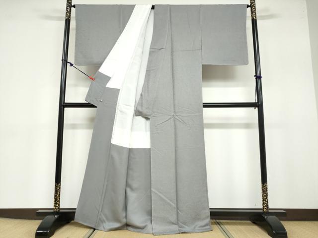 平和屋着物●上質な色無地 花鳥地紋 豆がら茶色 さが美扱い 正絹 逸品 未使用 DABB0669ud