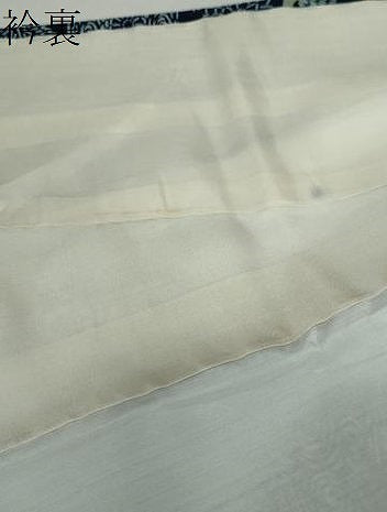 平和屋着物●上質な小紋 藍 型染め 流水花鳥文 正絹 逸品 DABB0672ud