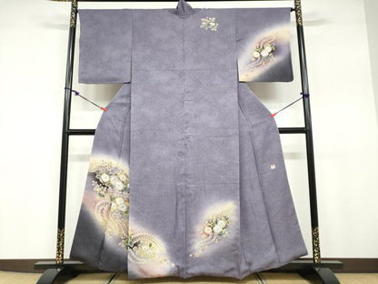 平和屋着物●伝統工芸士 寺谷昇 訪問着 辻が花 暈し染め 金通し地 正絹 逸品 DABB0673ud