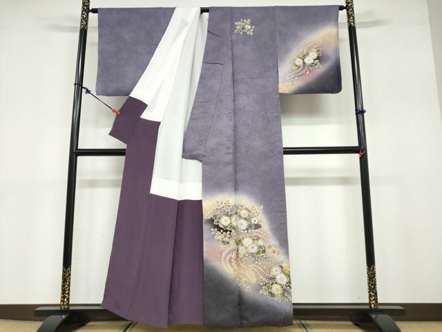 平和屋着物●伝統工芸士 寺谷昇 訪問着 辻が花 暈し染め 金通し地 正絹 逸品 DABB0673ud