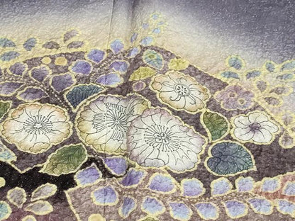 平和屋着物●伝統工芸士 寺谷昇 訪問着 辻が花 暈し染め 金通し地 正絹 逸品 DABB0673ud