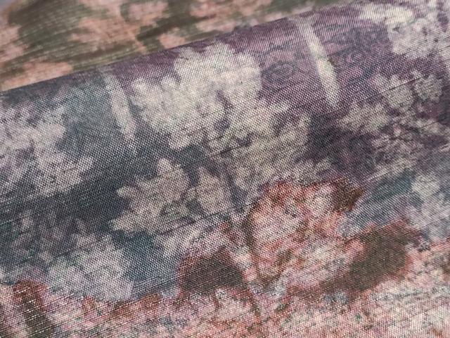 平和屋着物●訪問着 作家物 紬地 ろうけつ染め 樹林文 正絹 逸品 DABB0676ud