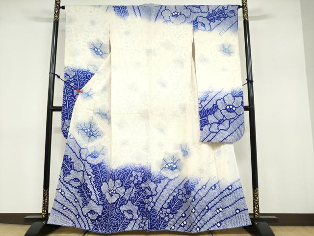 平和屋着物●豪華振袖 総絞り 草花文 暈し染め 正絹 逸品 DABB0678ud