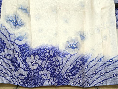 平和屋着物●豪華振袖 総絞り 草花文 暈し染め 正絹 逸品 DABB0678ud