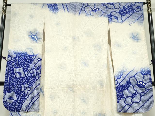 平和屋着物●豪華振袖 総絞り 草花文 暈し染め 正絹 逸品 DABB0678ud
