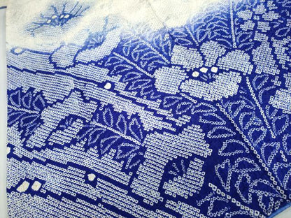 平和屋着物●豪華振袖 総絞り 草花文 暈し染め 正絹 逸品 DABB0678ud