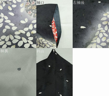平和屋着物●訪問着 雪輪舞桜文 暈し染め 金彩 正絹 逸品 DABB0679ud