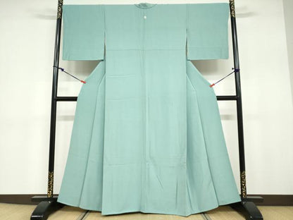平和屋着物●上質な色無地 青竹色 正絹 逸品 DABB0697ud
