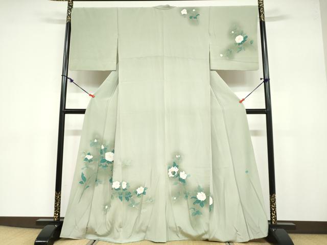 平和屋着物●訪問着 友禅 作家物 枝椿文 暈し染め 正絹 逸品 DABB0700ud