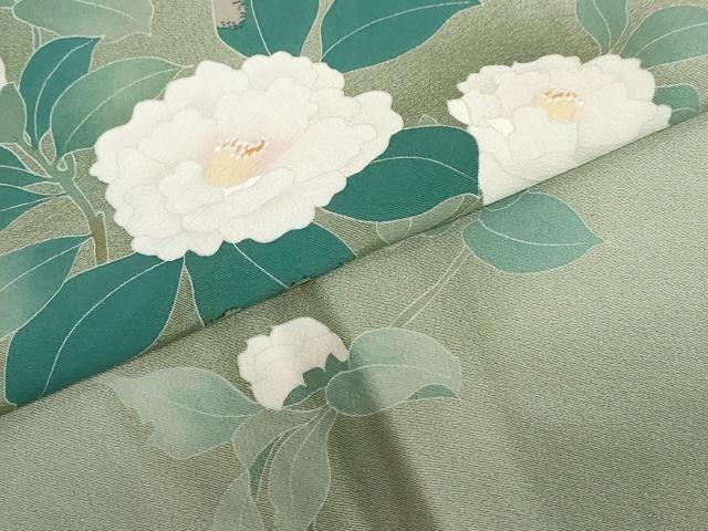 平和屋着物●訪問着 友禅 作家物 枝椿文 暈し染め 正絹 逸品 DABB0700ud