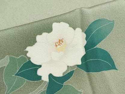 平和屋着物●訪問着 友禅 作家物 枝椿文 暈し染め 正絹 逸品 DABB0700ud