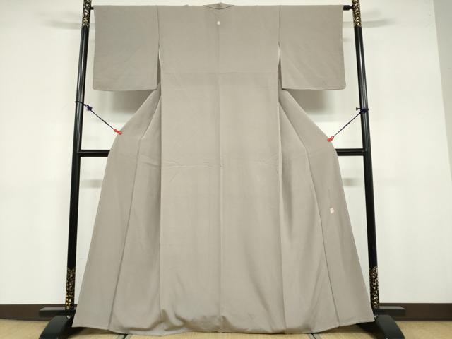 平和屋着物●上質な色無地 作家物 幻の染 岩石染 茶鼠色 正絹 逸品 未使用 DABB0703ud