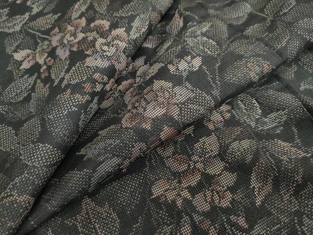平和屋着物●本場大島紬 9マルキ 草花文 正絹 逸品 DABB0708ud