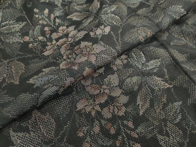 平和屋着物●本場大島紬 9マルキ 草花文 正絹 逸品 DABB0708ud
