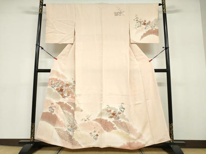 平和屋着物●創業460年・千總 訪問着 草花文 暈し染め 金彩 西武百貨店扱い 正絹 逸品 DABB0712ud
