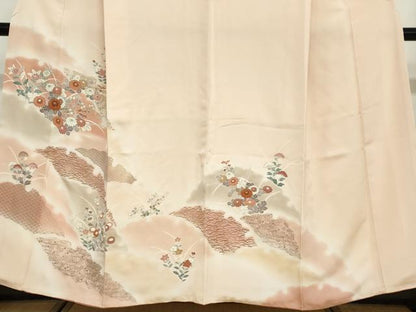 平和屋着物●創業460年・千總 訪問着 草花文 暈し染め 金彩 西武百貨店扱い 正絹 逸品 DABB0712ud