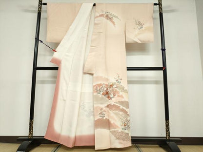 平和屋着物●創業460年・千總 訪問着 草花文 暈し染め 金彩 西武百貨店扱い 正絹 逸品 DABB0712ud