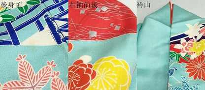 平和屋着物●豪華振袖 駒刺繍 流水草花文 銀彩 正絹 逸品 DABB0713ud