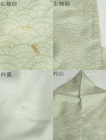 平和屋着物●本場染大島紬 訪問着 青海波 正絹 逸品 DABB0717ud