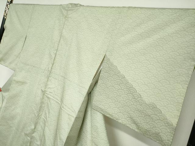 平和屋着物●本場染大島紬 訪問着 青海波 正絹 逸品 DABB0717ud