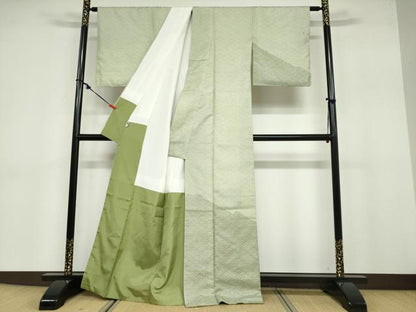 平和屋着物●本場染大島紬 訪問着 青海波 正絹 逸品 DABB0717ud