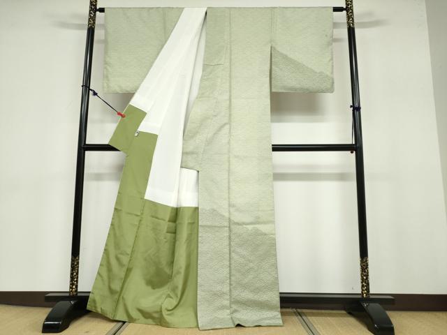 平和屋着物●本場染大島紬 訪問着 青海波 正絹 逸品 DABB0717ud