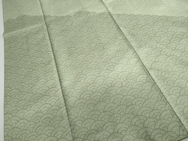 平和屋着物●本場染大島紬 訪問着 青海波 正絹 逸品 DABB0717ud