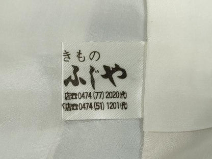 平和屋着物●上質な小紋 型染め 飾花文 黒地 正絹 逸品 DABB0720ud