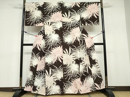 平和屋着物●上質な小紋 乱菊 金彩 正絹 逸品 未使用 DABB0724ud