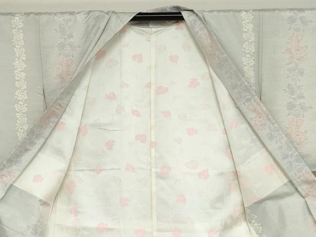 平和屋着物●本場大島紬　アンサンブル　白大島　草花間道　正絹　逸品　DABB0731ud
