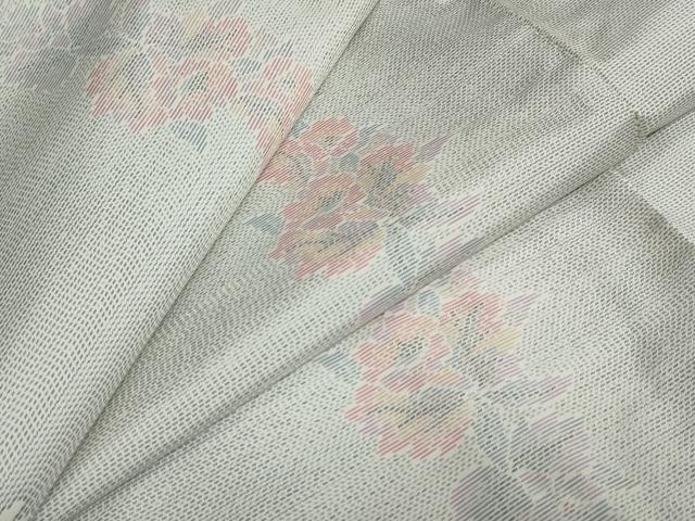 平和屋着物●本場大島紬　アンサンブル　白大島　草花間道　正絹　逸品　DABB0731ud