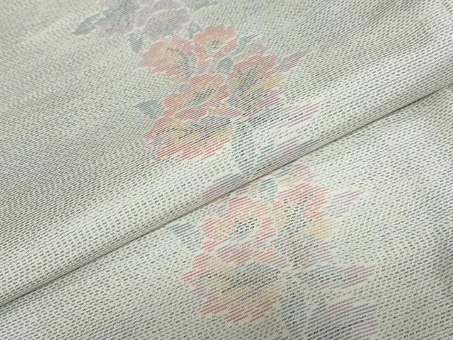 平和屋着物●本場大島紬　アンサンブル　白大島　草花間道　正絹　逸品　DABB0731ud
