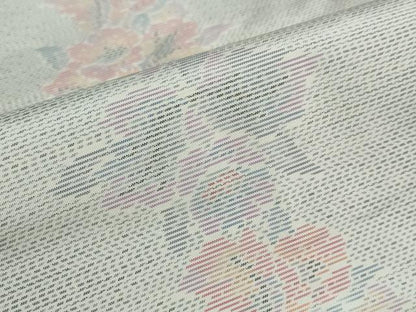 平和屋着物●本場大島紬　アンサンブル　白大島　草花間道　正絹　逸品　DABB0731ud