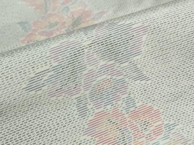平和屋着物●本場大島紬　アンサンブル　白大島　草花間道　正絹　逸品　DABB0731ud
