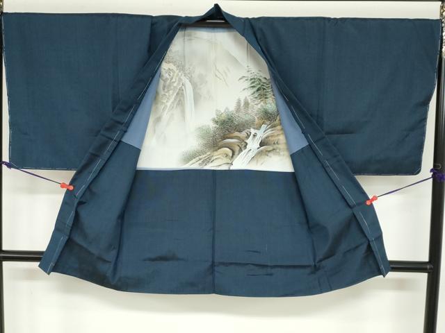 平和屋着物●男性 紬 アンサンブル 褐返色 正絹 逸品 未使用 DABB0732ud