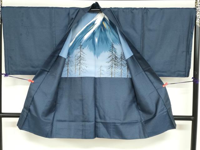 平和屋着物●男性 紬 アンサンブル 長羽織 100亀甲 総詰め キングサイズ 正絹 逸品 DABB0733ud