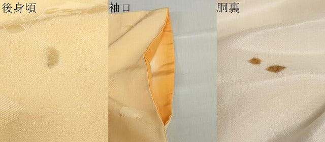 平和屋着物●上質な色無地 箔散らし地紋 杏色 正絹 逸品 DABB0736ud