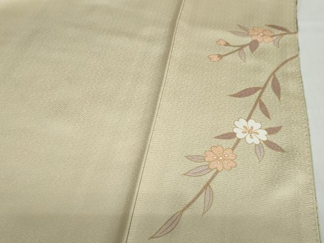 平和屋着物●訪問着 駒刺繍 流水草花籬文 暈し染め 金彩 正絹 逸品 DABB0737ud