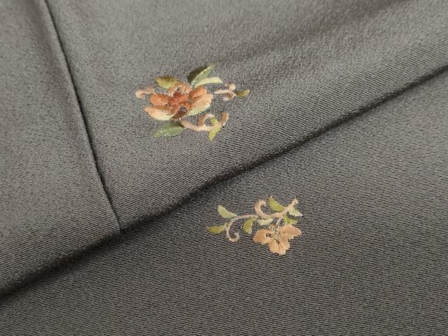 平和屋着物●上質な小紋 総刺繍 草花文 金銀彩 正絹 逸品 DABB0743ud
